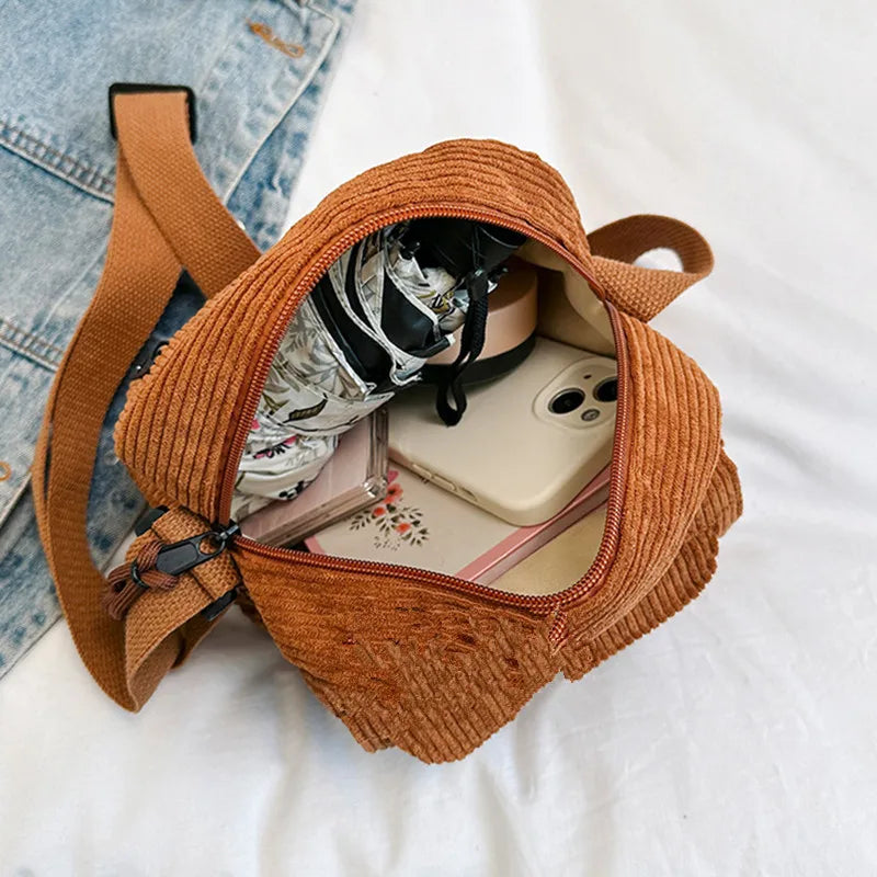 Corduroy Crossbody Mini Bag