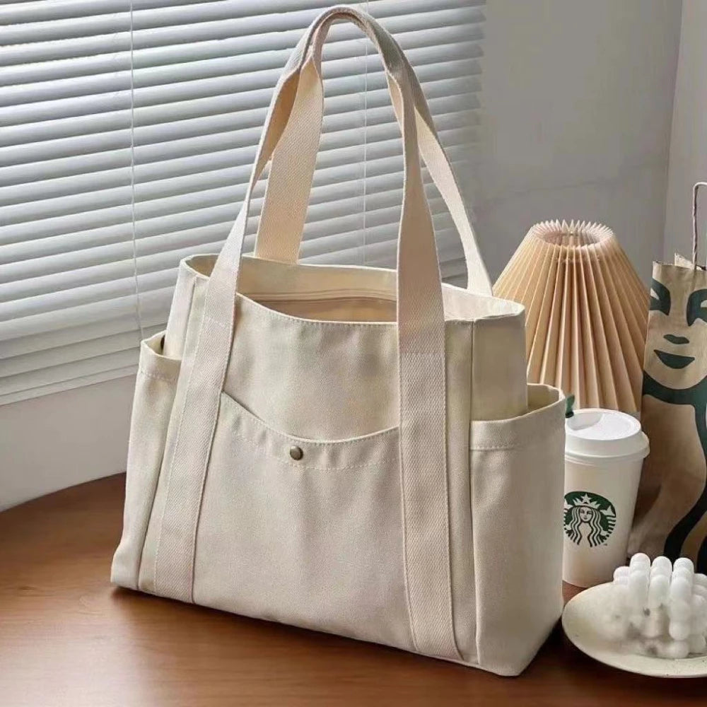 EverydayEase Multi-Pocket Canvas Tote