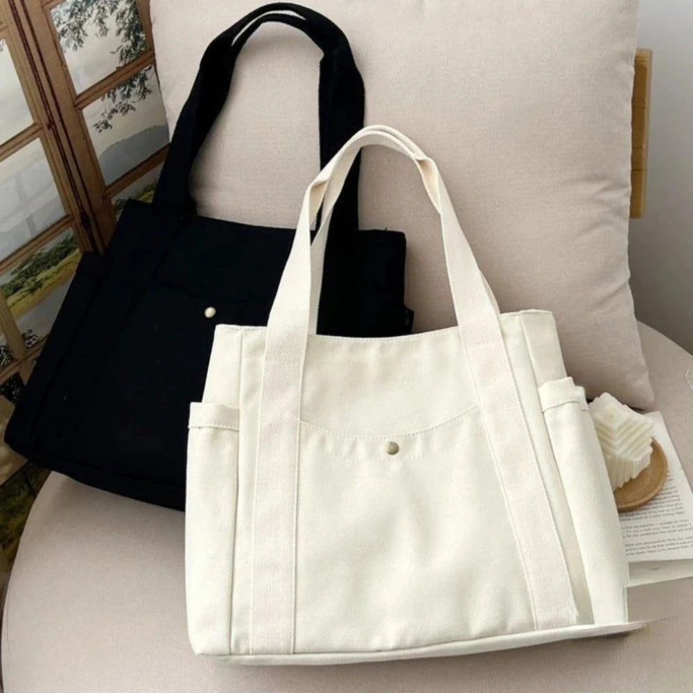 EverydayEase Multi-Pocket Canvas Tote