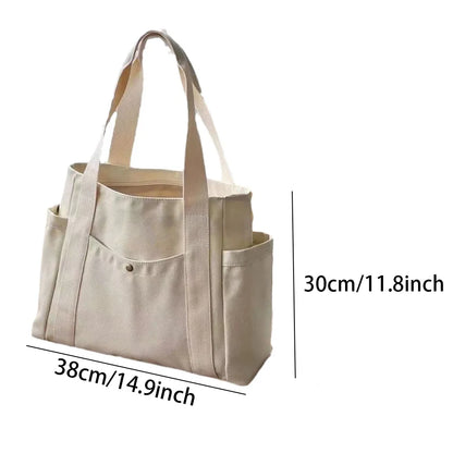 EverydayEase Multi-Pocket Canvas Tote