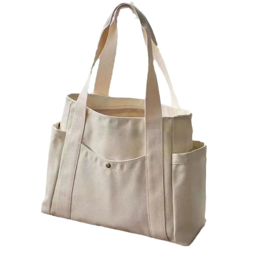 EverydayEase Multi-Pocket Canvas Tote